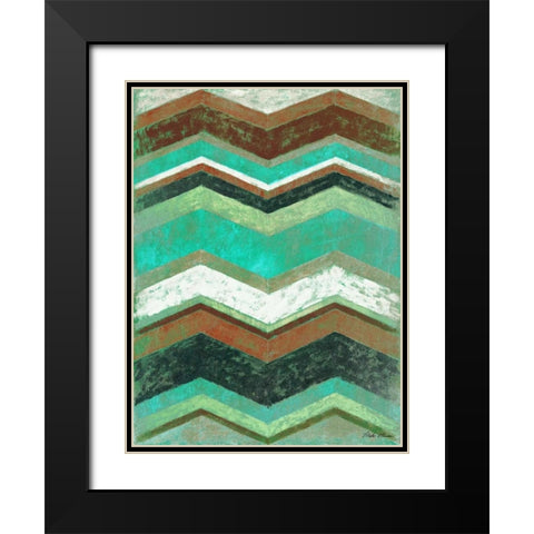 Vintage Chevron II Black Modern Wood Framed Art Print with Double Matting by Marcon, Michael
