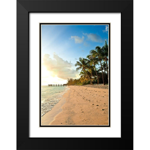 Walk the Beach Black Modern Wood Framed Art Print with Double Matting by Bryant, Susan