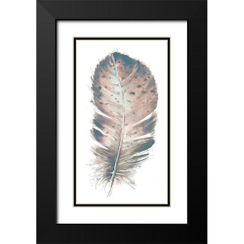 Pastel Feather I Black Modern Wood Framed Art Print with Double Matting by Pinto, Patricia