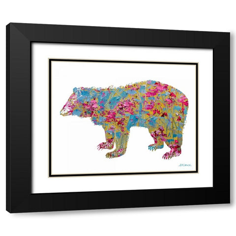 Colorful Bear Black Modern Wood Framed Art Print with Double Matting by Coolick, Ann Marie
