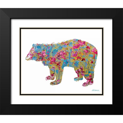 Colorful Bear Black Modern Wood Framed Art Print with Double Matting by Coolick, Ann Marie