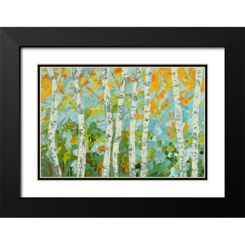 Autumn Dancing Birch Tree I Black Modern Wood Framed Art Print with Double Matting by Coolick, Ann Marie