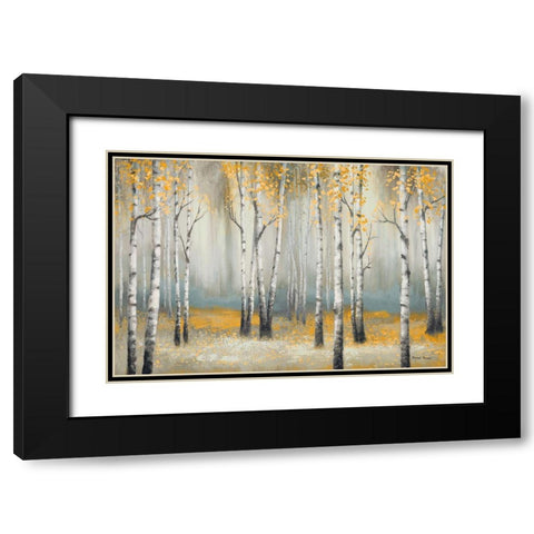 Golden September Birch Black Modern Wood Framed Art Print with Double Matting by Marcon, Michael