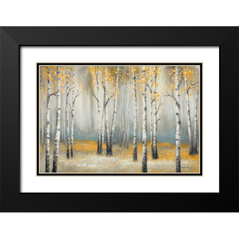 Golden September Birch Black Modern Wood Framed Art Print with Double Matting by Marcon, Michael