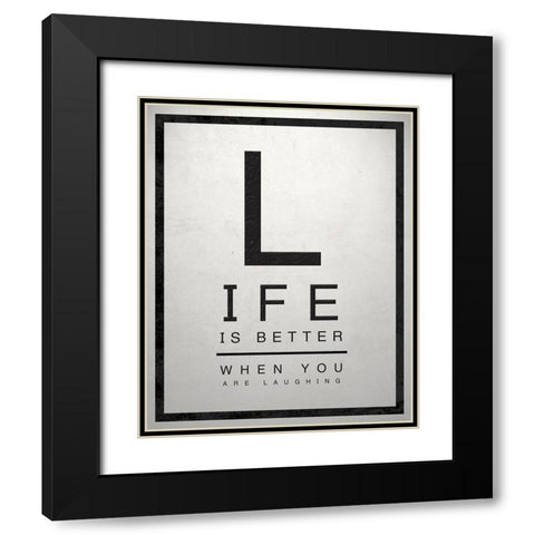 Inspirational Eye Chart II Black Modern Wood Framed Art Print with Double Matting by SD Graphics Studio