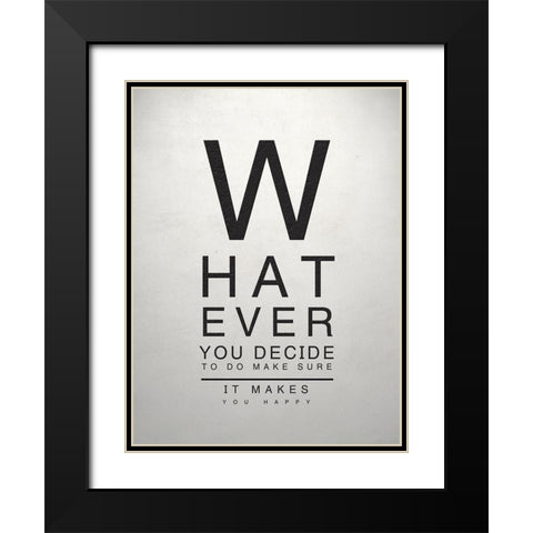 Inspirational Eye Chart III Black Modern Wood Framed Art Print with Double Matting by SD Graphics Studio