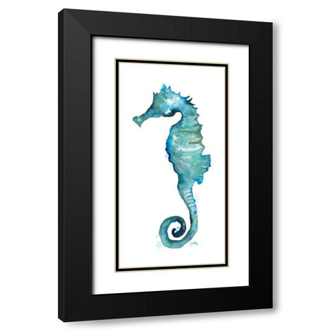 Aqua Creatures II Black Modern Wood Framed Art Print with Double Matting by Medley, Elizabeth