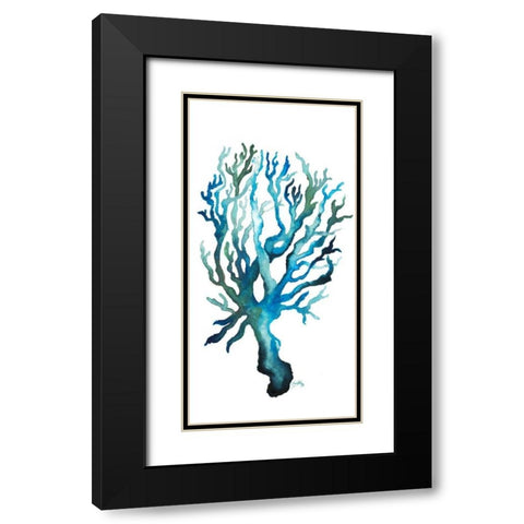 Aqua Creatures IV Black Modern Wood Framed Art Print with Double Matting by Medley, Elizabeth