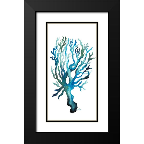 Aqua Creatures IV Black Modern Wood Framed Art Print with Double Matting by Medley, Elizabeth