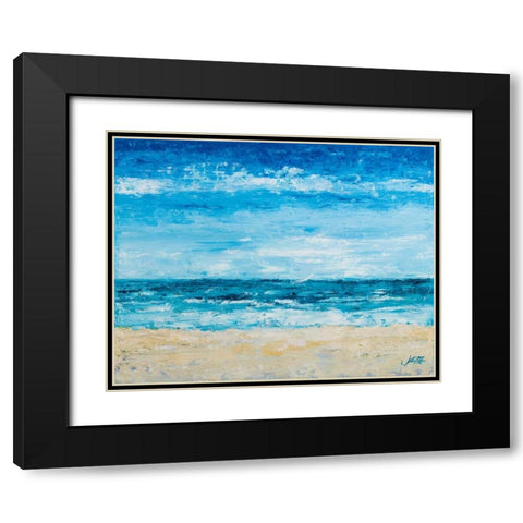 Crashing Waves Black Modern Wood Framed Art Print with Double Matting by DeRice, Julie