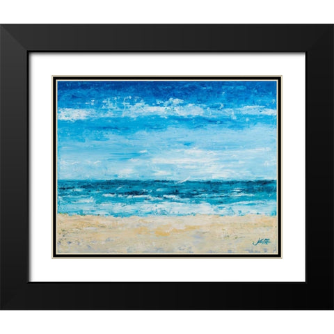 Crashing Waves Black Modern Wood Framed Art Print with Double Matting by DeRice, Julie