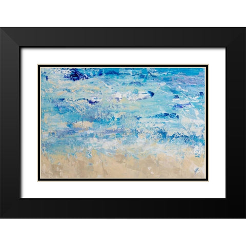 Blue Crashing Wave Black Modern Wood Framed Art Print with Double Matting by DeRice, Julie