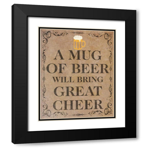 Celebrate and Cheer I Black Modern Wood Framed Art Print with Double Matting by SD Graphics Studio