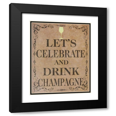 Celebrate and Cheer II Black Modern Wood Framed Art Print with Double Matting by SD Graphics Studio