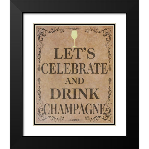 Celebrate and Cheer II Black Modern Wood Framed Art Print with Double Matting by SD Graphics Studio