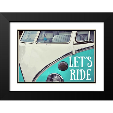 Lets Ride Black Modern Wood Framed Art Print with Double Matting by Peck, Gail