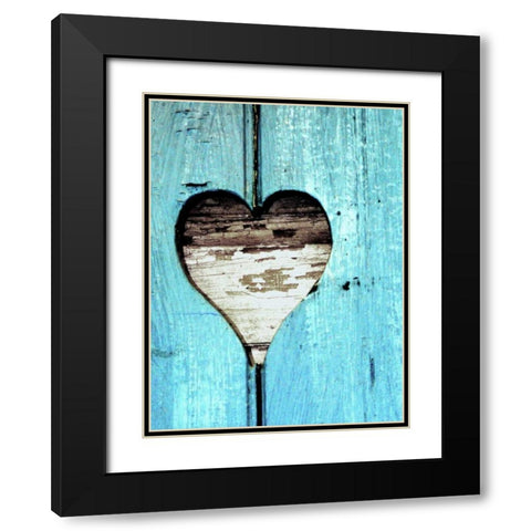 Wood Heart Black Modern Wood Framed Art Print with Double Matting by Peck, Gail