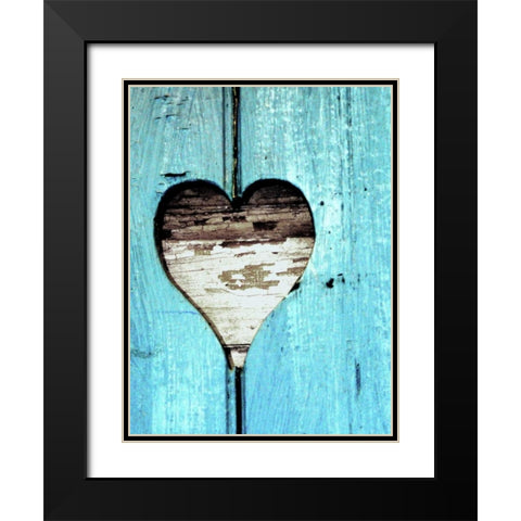 Wood Heart Black Modern Wood Framed Art Print with Double Matting by Peck, Gail