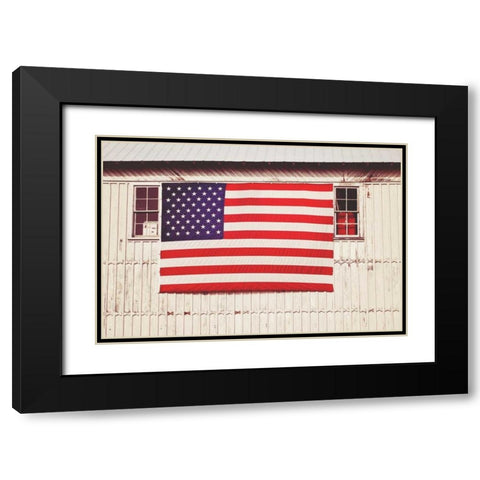 American Barn Black Modern Wood Framed Art Print with Double Matting by Peck, Gail