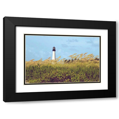Lighthouse View Black Modern Wood Framed Art Print with Double Matting by Peck, Gail
