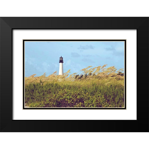 Lighthouse View Black Modern Wood Framed Art Print with Double Matting by Peck, Gail