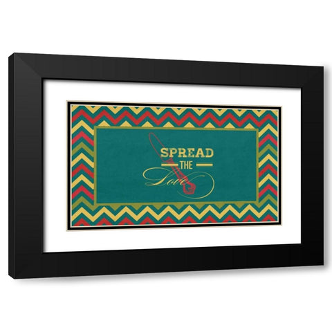 Spread the Love Black Modern Wood Framed Art Print with Double Matting by Studio, Sd Graphics
