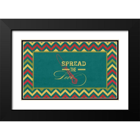 Spread the Love Black Modern Wood Framed Art Print with Double Matting by Studio, Sd Graphics