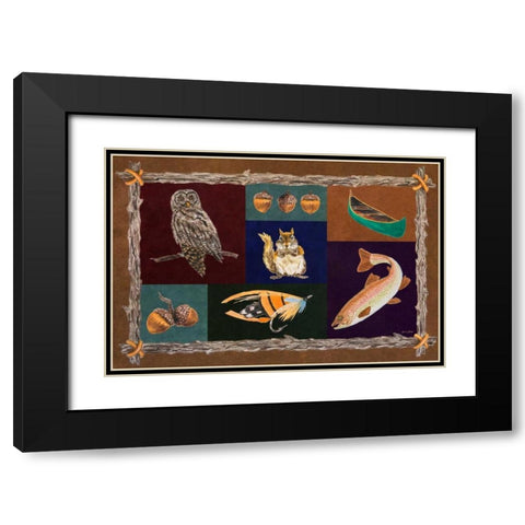 Elements of Nature Rectangle I Black Modern Wood Framed Art Print with Double Matting by Baliko, Linda