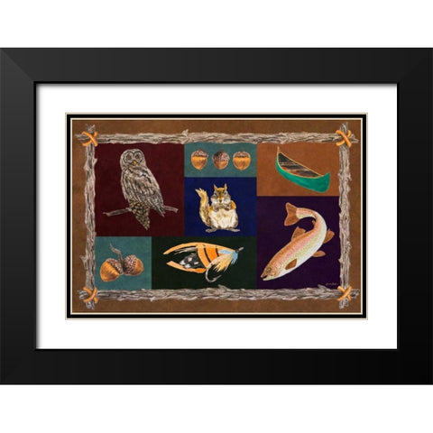 Elements of Nature Rectangle I Black Modern Wood Framed Art Print with Double Matting by Baliko, Linda