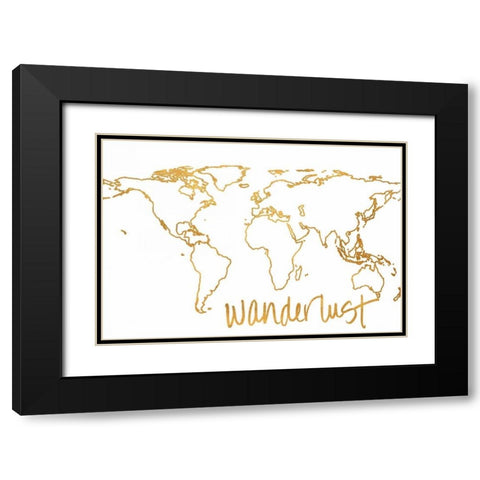 Gold Wanderlust Black Modern Wood Framed Art Print with Double Matting by Studio, Sd Graphics