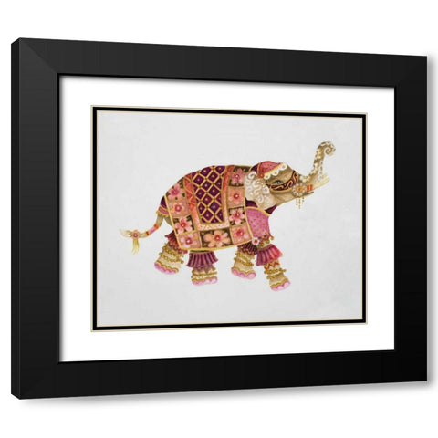 Pink Elephant I Black Modern Wood Framed Art Print with Double Matting by Gaynor, Janice