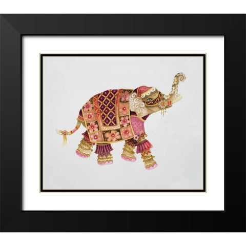 Pink Elephant I Black Modern Wood Framed Art Print with Double Matting by Gaynor, Janice