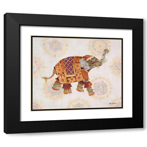 Pink Elephant I Black Modern Wood Framed Art Print with Double Matting by Gaynor, Janice