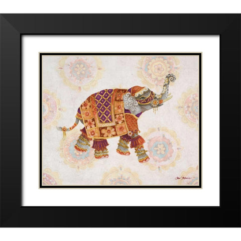 Pink Elephant I Black Modern Wood Framed Art Print with Double Matting by Gaynor, Janice