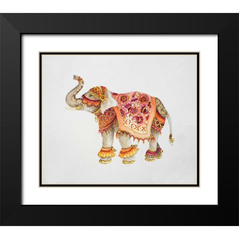 Pink Elephant II Black Modern Wood Framed Art Print with Double Matting by Gaynor, Janice