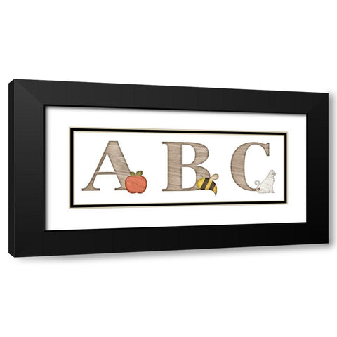 Elementary ABC Black Modern Wood Framed Art Print with Double Matting by SD Graphics Studio