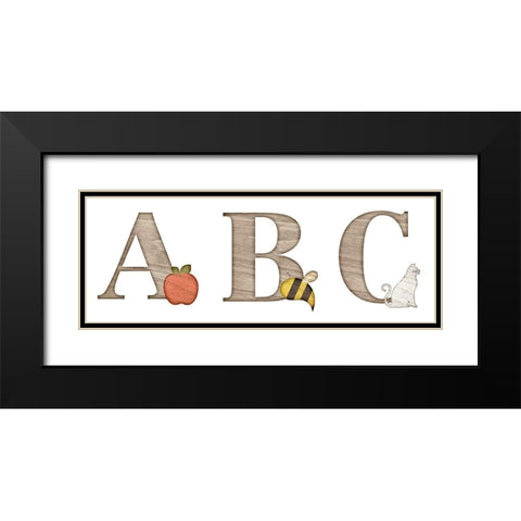 Elementary ABC Black Modern Wood Framed Art Print with Double Matting by SD Graphics Studio