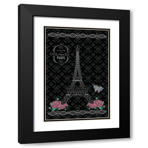 Parisian Tour Eiffel Tower Black Modern Wood Framed Art Print with Double Matting by Metz, Andi