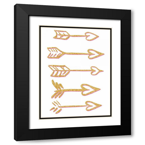 Cupids Arrows Black Modern Wood Framed Art Print with Double Matting by Studio, Sd Graphics