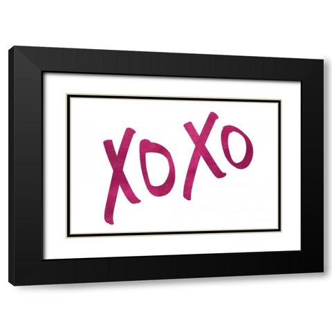 Romantic Pink XOXO Black Modern Wood Framed Art Print with Double Matting by Studio, Sd Graphics
