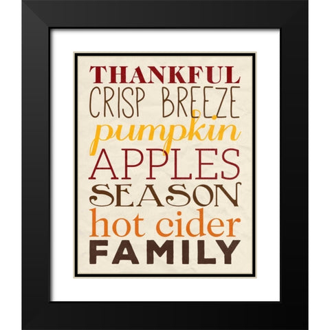 Harvest Words Black Modern Wood Framed Art Print with Double Matting by Studio, Sd Graphics