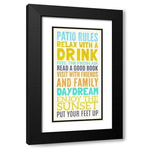 Beach Rules II Black Modern Wood Framed Art Print with Double Matting by SD Graphics Studio