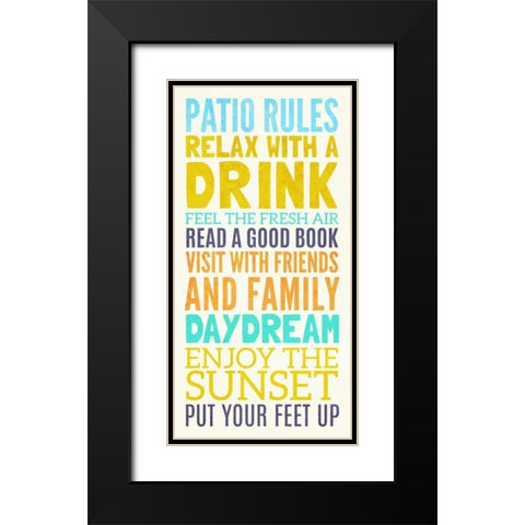 Beach Rules II Black Modern Wood Framed Art Print with Double Matting by SD Graphics Studio