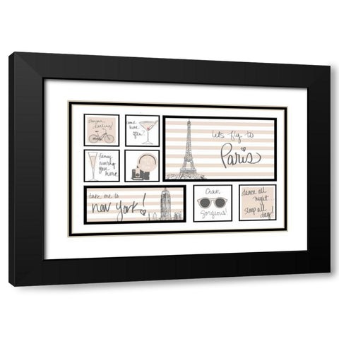 Travel Pack Neutral Black Modern Wood Framed Art Print with Double Matting by Biscardi, Nicholas