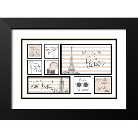 Travel Pack Neutral Black Modern Wood Framed Art Print with Double Matting by Biscardi, Nicholas