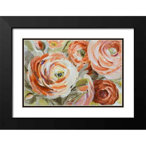 Ranunculus Naranja Black Modern Wood Framed Art Print with Double Matting by Loreth, Lanie