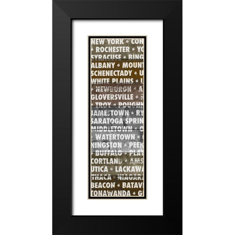 Cities on Wood Black Modern Wood Framed Art Print with Double Matting by Meneely, Dan