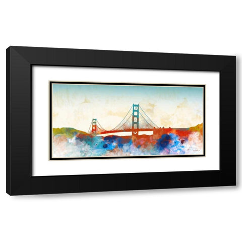 Golden Gate Black Modern Wood Framed Art Print with Double Matting by Meneely, Dan