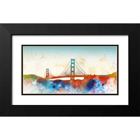 Golden Gate Black Modern Wood Framed Art Print with Double Matting by Meneely, Dan