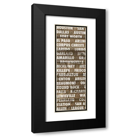 Texas Wood Type Black Modern Wood Framed Art Print with Double Matting by Meneely, Dan